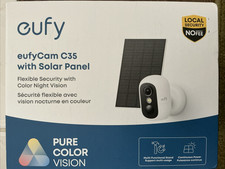 eufyCam C35 with Solar Panel, Wireless Security Camera,White,Color Night Vision