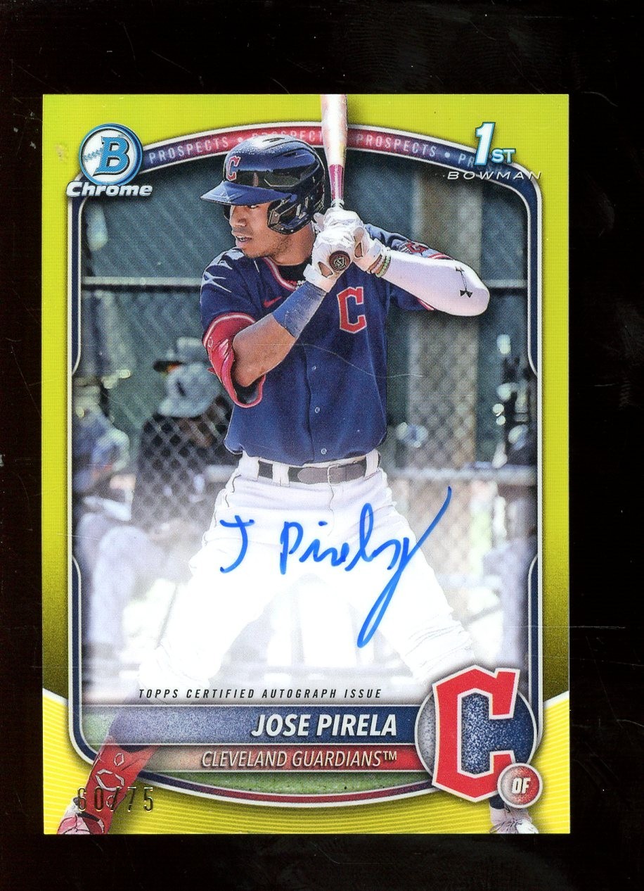 2025 Bowman Chrome Prospects #CPA-JP Jose Pirela 1st Bowman Yellow Auto /75
