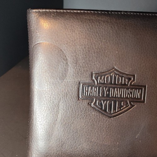 Vintage 2000 HARLEY DAVIDSON Black Leather CD DVD Carrier Case Wallet Holder - Picture 12 of 14