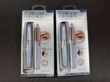 Lot of 2 Finishing Touch Flawless Brows Eyebrow Hair Remover Pain Free 18K Gold