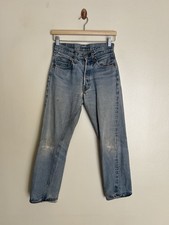Vintage Levi s 501 Redline Selvedge Jeans Made In USA Size 27 X 28 Distressed