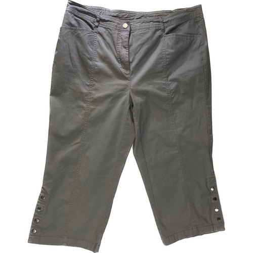 JM Collection Crop Pants, Gray Size 14W, Women's Four Pockets Cotton/Spandex