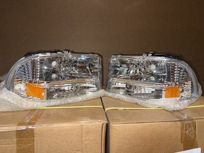 97-04 Dodge Dakota 98-03 Durango Clear 1-Piece Headlights L&R NEW