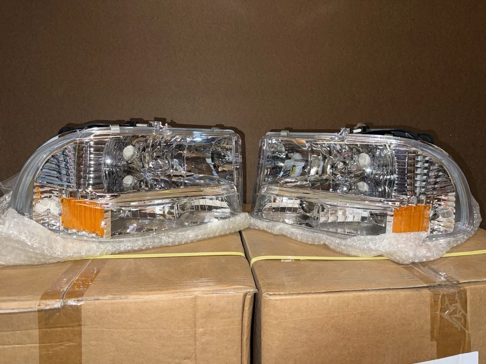 97-04 Dodge Dakota 98-03 Durango Clear 1-Piece Headlights L&R NEW USA Seller - Image 2 of 4