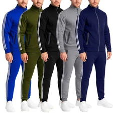 Men’s Athletic Tech Fleece Tracksuit Hoodie + Jogger 2-Piece Set Outfit (S–3XL)