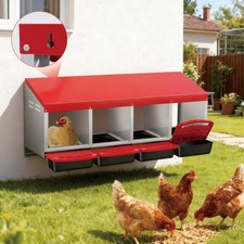 Multi-Compartment Metal Chicken Nesting Box Automatic Roll-Out Egg Collection US