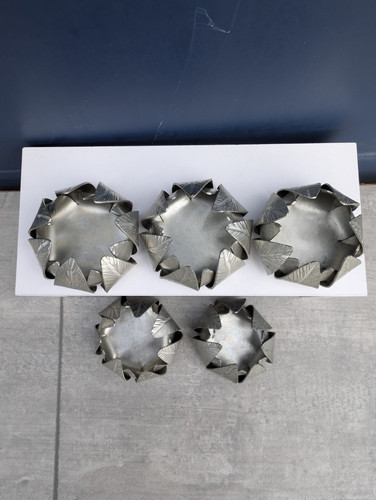 5 Vintage Norwegian Pewter Tealight Candle Holders Handarbete Tenn Swedish Retro - Picture 5 of 24