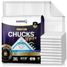 Chucks MAX Hospital Bed Pads Disposable Adult 36 x 36 36 x 10 Pack
