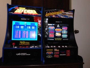 2 Arcade1UP Partycade Machines, Defender and Asteroids