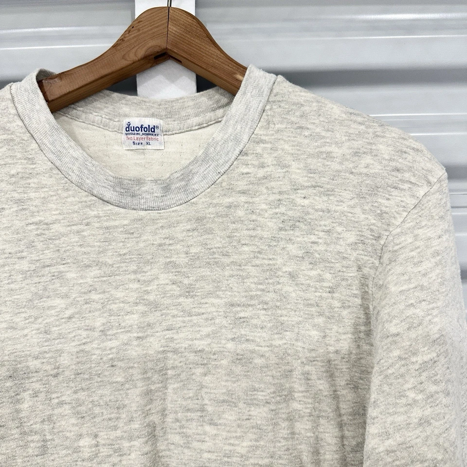 Camisa Térmica Doble Plegable De Colección Para Hombre XL Extra Grande Mezcla Lana Capa Base Crew Foto 2 de 4