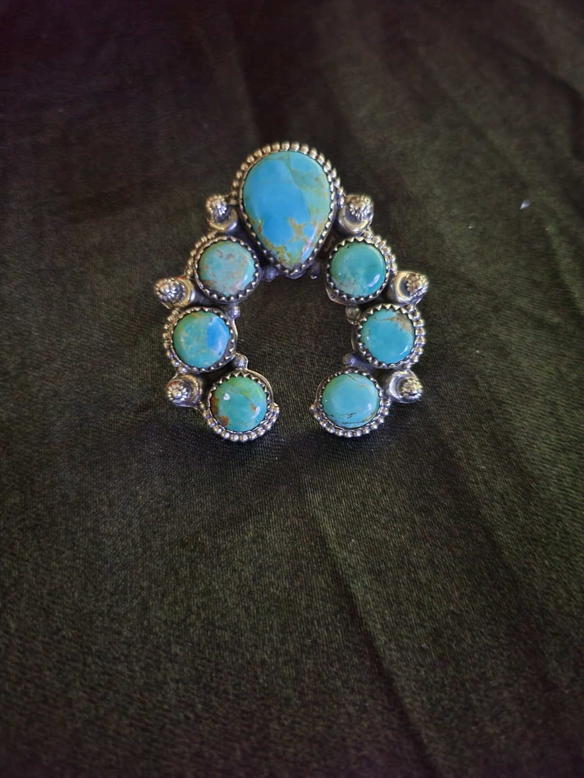 Beautiful Large Sterling Silver Native American H… - image 1