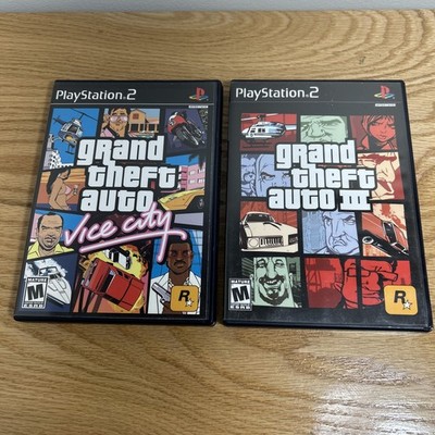 Grand Theft Auto III & Vice City PlayStation 2 PS2 With Map & Manual
