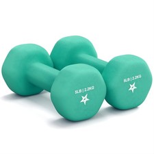 Yes4All 5 lbs Dumbbells Neoprene with Non Slip 5 Pair , D. Dark Green