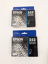LOT 2: Genuine Epson 252 BLACK Ink CARTRIDGE Sealed Expires 2026  2023