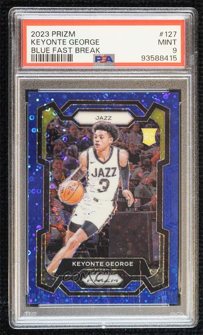 2023-24 Panini Prizm Fast Break Blue 95/150 Keyonte George #127 PSA 9 MINT 14t3
