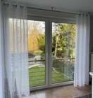 2 x Gardine Vorhang Transparent Leinenoptik mit Ösen 140 x 225 cm weiß