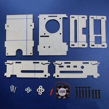 For Raspberry Pi 4 Model B Clear Acrylic 3.5" inch Enclosure Case w/Cooling Fan