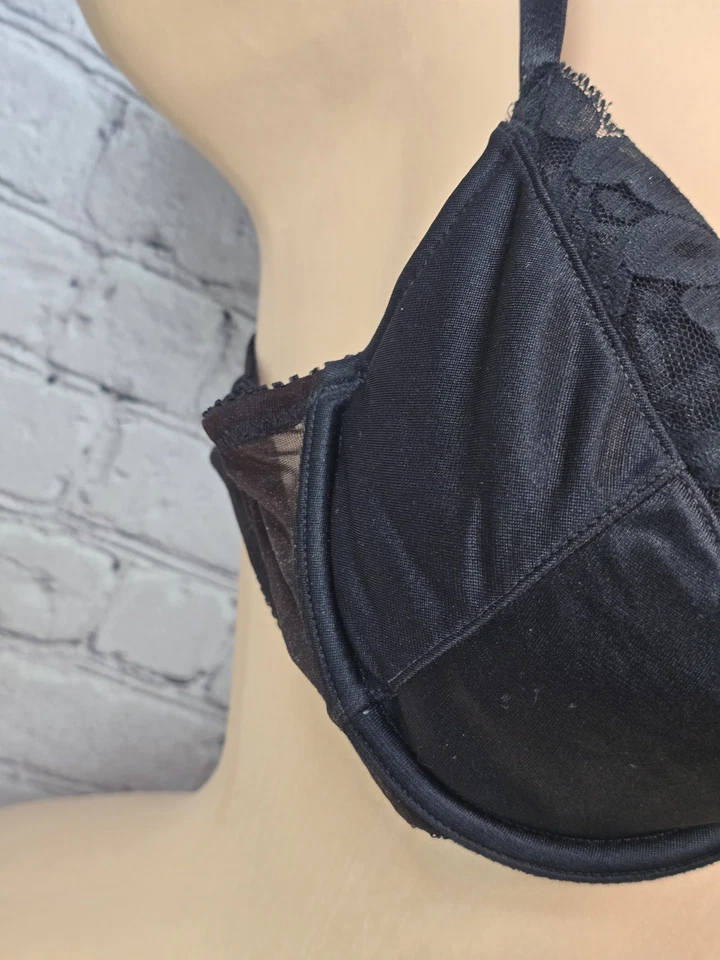 Sexy sujetador con aros vintage años 90 Josie negro 36B encaje floral 43006 Y2K LEER Foto 4 de 4