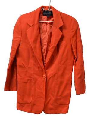 David Benjamin Women's Orange Blazer Jacket Size 6 Single Button Career