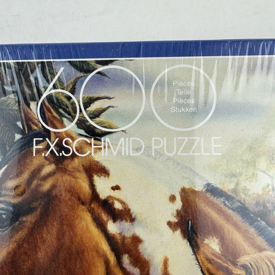 Rompecabezas Unity Horses Exquisit 600 piezas de F.X. Schmid Hecho en EE. UU. Vintage 1993 Foto 3 de 4
