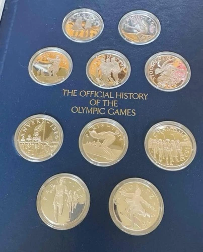 Set of 50 Sterling Proof Medallions Franklin Mint Official History the Olympics