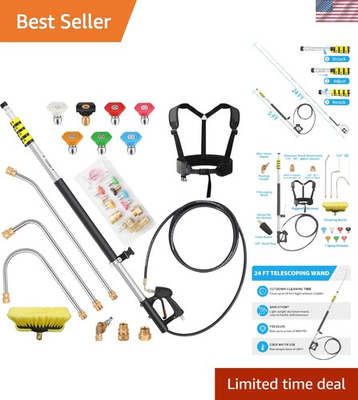 #ad #ad Complete Gutter Cleaning Solution: 24FT Pressure Washer Wand Nozzles amp; Harness $208.34