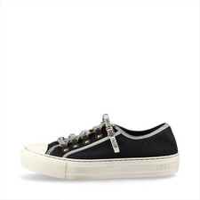 Christian Dior WALK'N'DIOR canvas Sneakers 38.5 Ladies' Black DC0518 Wears Fraye