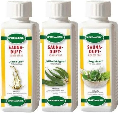 Saunaaufguss Tradition - Sauna Gold, Eukalyptus, Bergkräuter (3x250ml) Finnsa