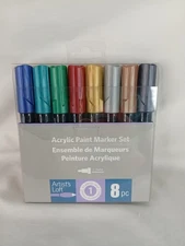 Artist's Loft  Acrylic Paint Marker Set 8 Piece Metalic Academic Level New
