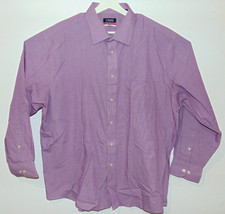 Chaps Long Sleeve Dress Shirt Men 18 34/35 XXL Cotton Purple Check