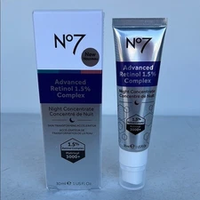 No7 Advanced Retinol 1.5% Complex Night Concentrate Full Size 30ml New w/ Box