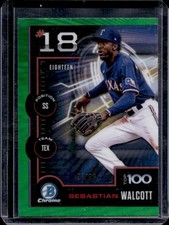2025 Bowman Sebastian Walcott Scouts' Top 100 Chrome Green Refractor #/99