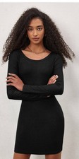 SHEIN SZ S 4 Stretchy BLACK BODY CON LONG SLEEVE DRESS