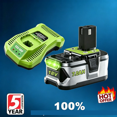 7.0Ah NEW 18V Akku für RYOBI One+ Plus Lithium RB18L50 P108 P104 Batterie