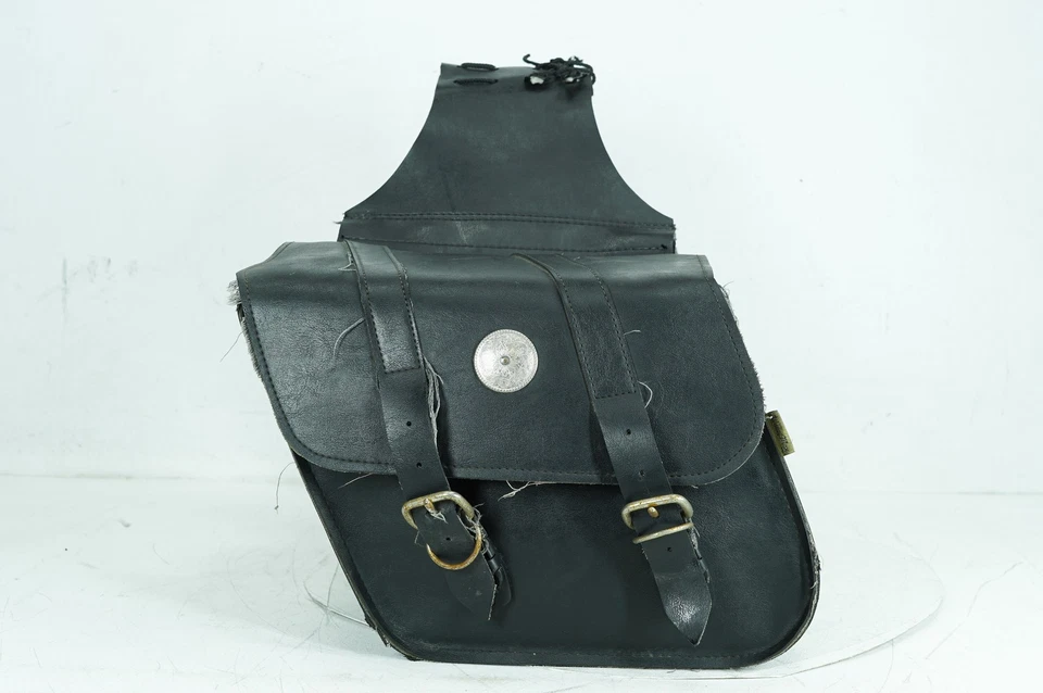 2003 Harley Sportster XL883 Hugger Rear Left Right Saddlebags Luggage Leather - Image 2 of 4