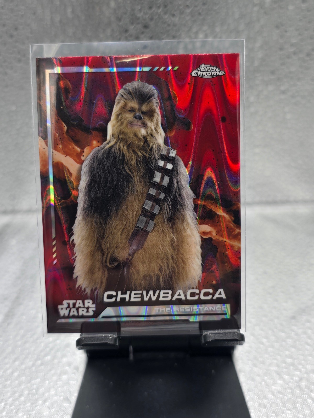 2024 Star Wars Chrome Chewbacca Red Blaster Raywave Refractor #107!