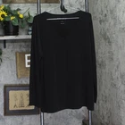 Susan Graver Liquid Knit Long Sleeve V-Neck Top A654061 Black XL