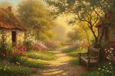 Peaceful Homes Painting Wall Art Print Printed On Canvas Artprint