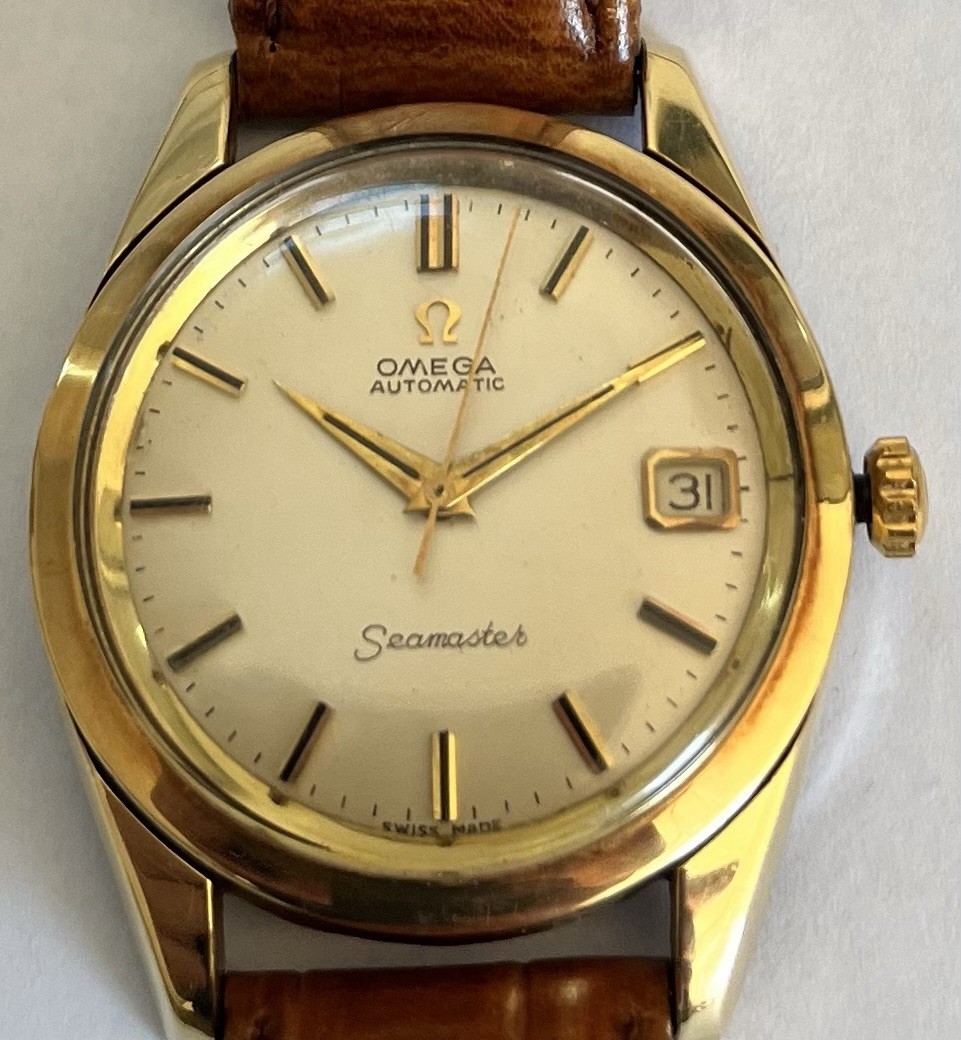 Vintage Omega Seamaster Date Steel & Gold Cap