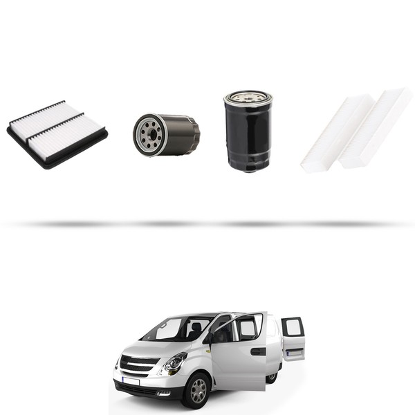 Hoffcar Wartungskit - 4 Filter Kompatibel Mit Hyundai H1 Starex 2.5 Crd (Tq)-image