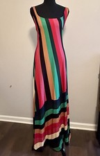 FARM Rio Vestido Listra Onda de Cor  Maxi Dress - M