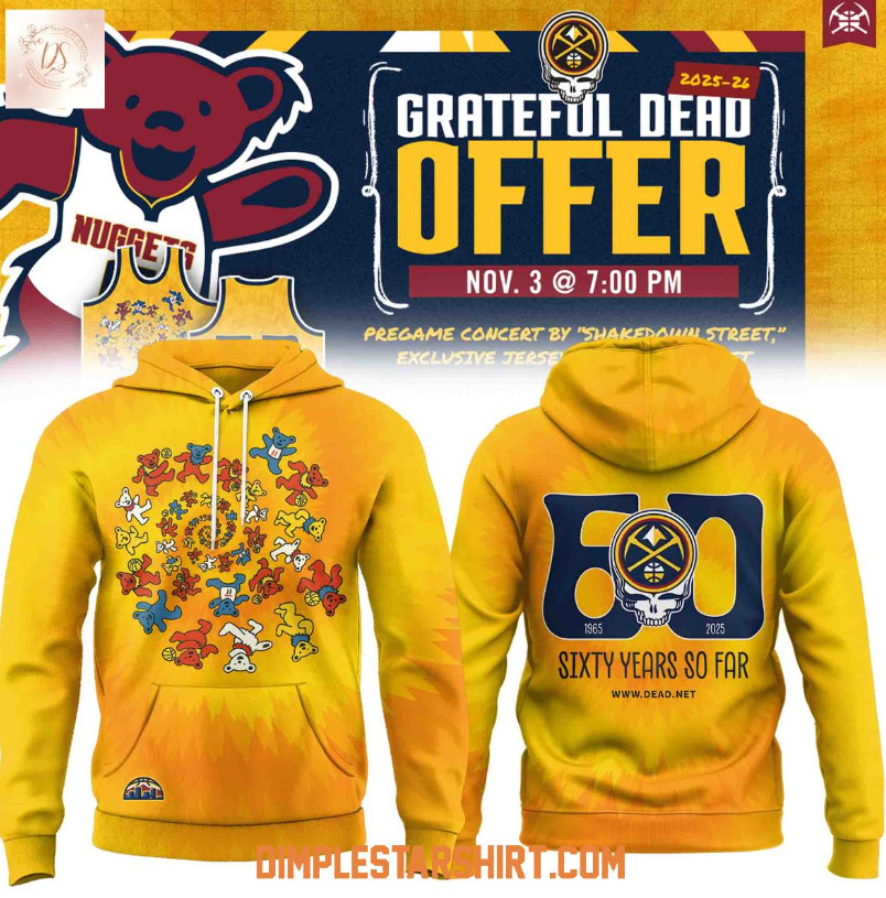 Denver Nugget X Grateful De*ad 60 Years 3D Hoodie