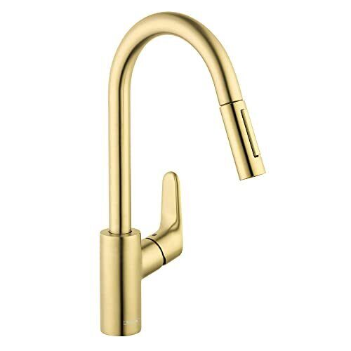 hansgrohe Focus Gold High Arc Kitchen Faucet Kitchen Faucets with Pull Down