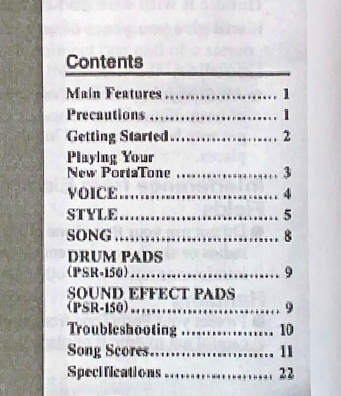 Yamaha PSR-150 e PSR-75 Tastiera Digitale Manuale Proprietario Libretto, Riproduzione. foto 2