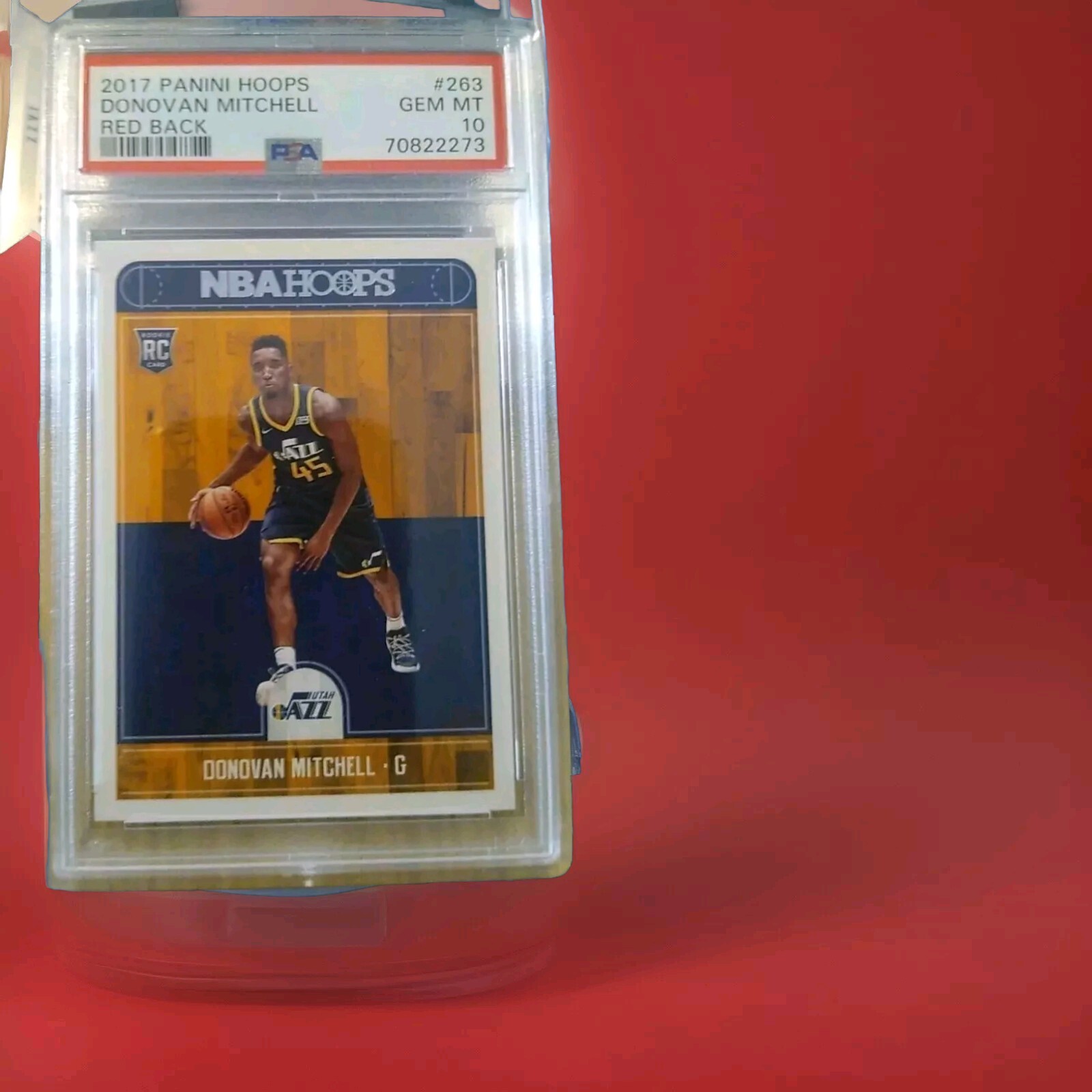 Donovan Mitchell 2017 Hoops RED BACK #283 Rookie Graded PSA 10 POP 4 🔥