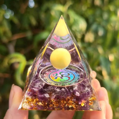 1 PC Orgonite Pyramid Ball Quartz Crystal Natural Dropper Resin Handicraft - Picture 54 of 54