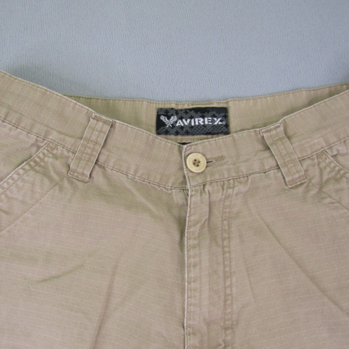 Avirex Shorts Mens 34 Khaki Beige Tan Ripstop Cargo Utility
