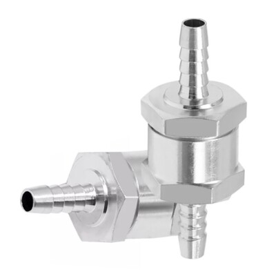2 Pcs 8mm 5/16'' Fuel Non-Return One Way Check Valve Petrol Diesel Oil Aluminum