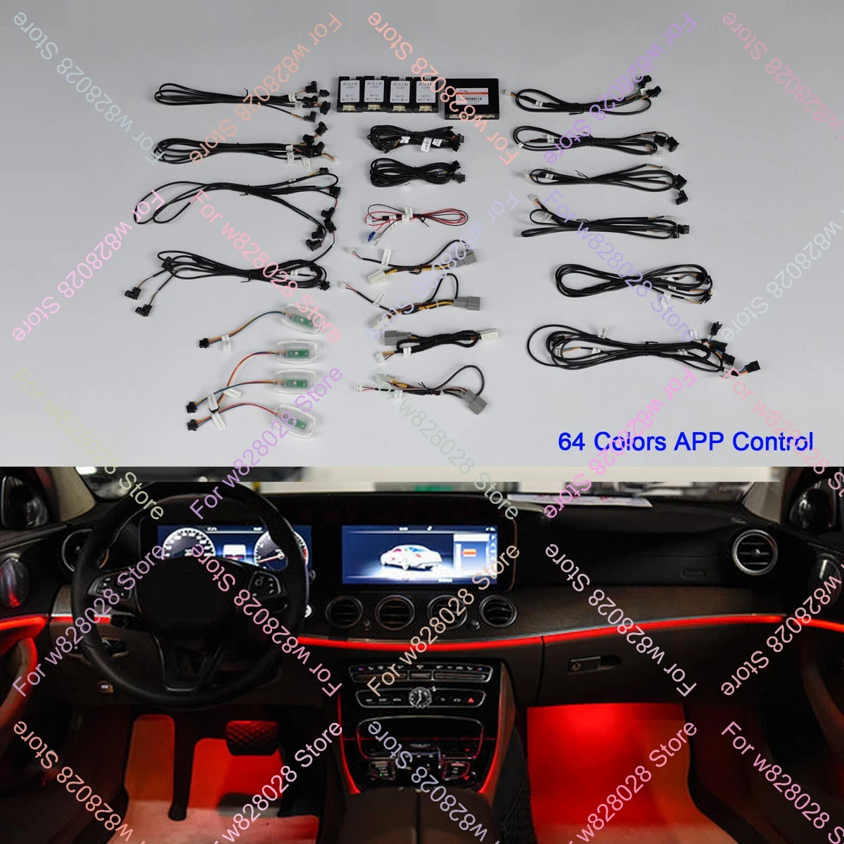 64 Farben LED Umgebungslicht Atmosphärenlampe für Mercedes Benz E 