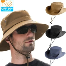Unisex Outdoor Summer Fishing Hat Sun Wide Brim UV Protection Bucket Boonie Cap